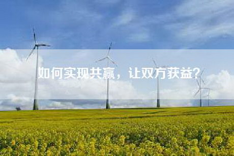 如何实现共赢,让双方获益? 如何实现共赢,让双方获益?