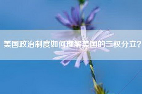 美国政治制度如何理解美国的三权分立？