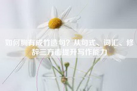 如何胸有成竹造句？从句式、词汇、修辞三方面提升写作能力