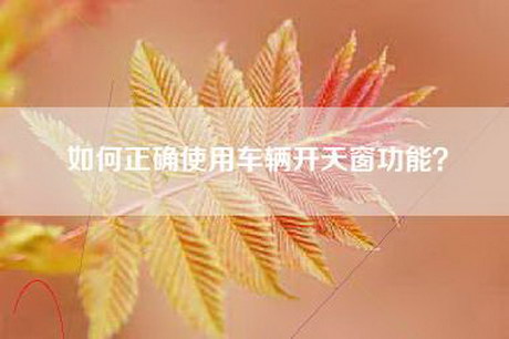 如何正确使用车辆开天窗功能？