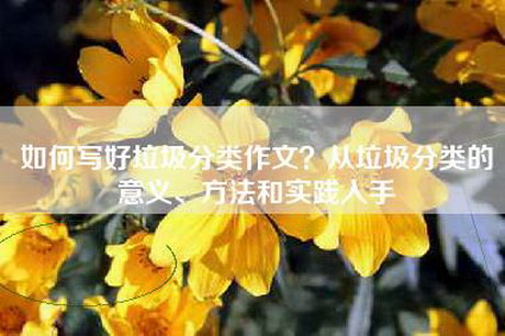 如何写好垃圾分类作文？从垃圾分类的意义、方法和实践入手