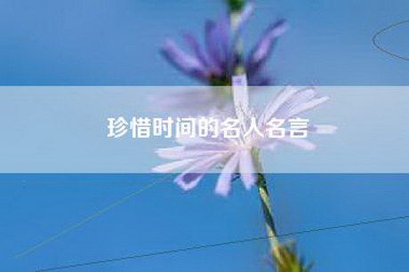 珍惜时间的名人名言