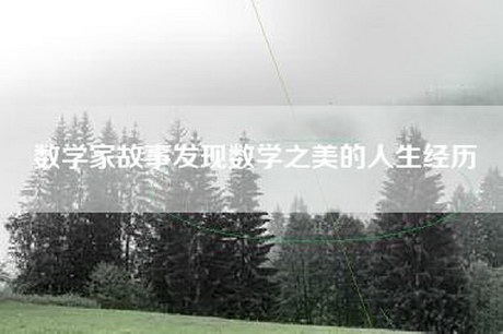 数学家故事发现数学之美的人生经历