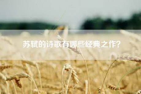 苏轼的诗歌有哪些经典之作？