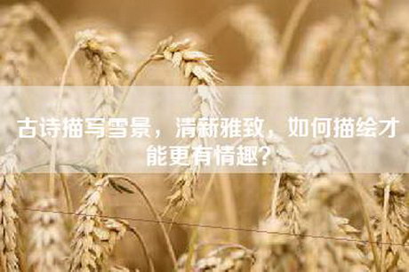 古诗描写雪景，清新雅致，如何描绘才能更有情趣？