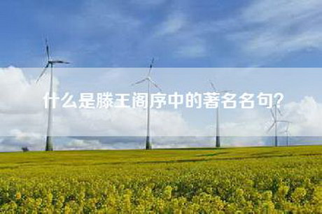 什么是滕王阁序中的著名名句？