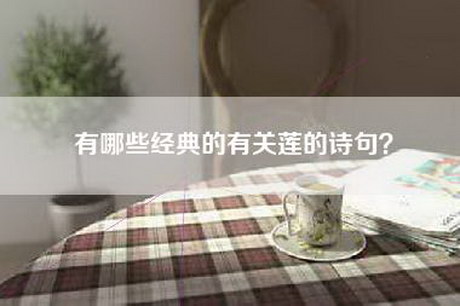 有哪些经典的有关莲的诗句？