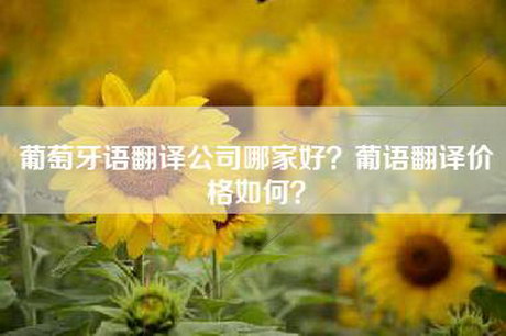 葡萄牙语翻译公司哪家好？葡语翻译价格如何？