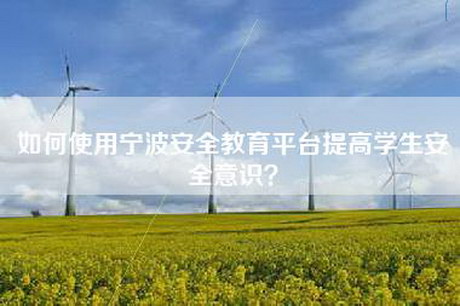 如何使用宁波安全教育平台提高学生安全意识？
