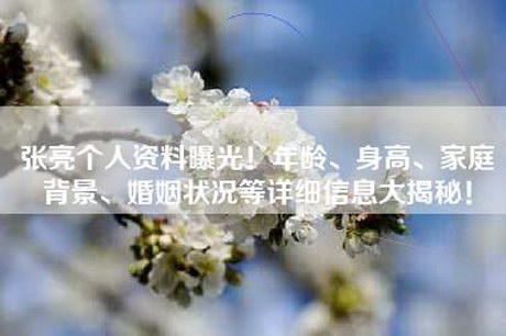 张亮个人资料曝光！年龄、身高、家庭背景、婚姻状况等详细信息大揭秘！