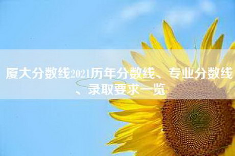 厦大分数线2021历年分数线、专业分数线、录取要求一览