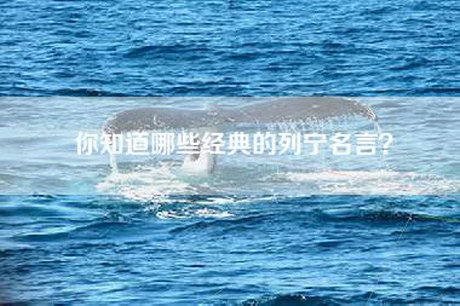 你知道哪些经典的列宁名言？