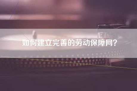 如何建立完善的劳动保障网？