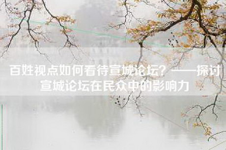 百姓视点如何看待宣城论坛？——探讨宣城论坛在民众中的影响力