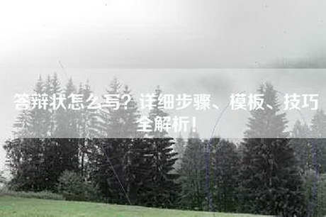 答辩状怎么写？详细步骤、模板、技巧全解析！