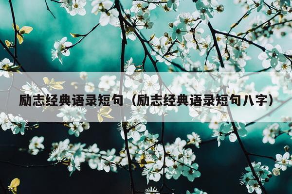 励志经典语录短句（励志经典语录短句八字）