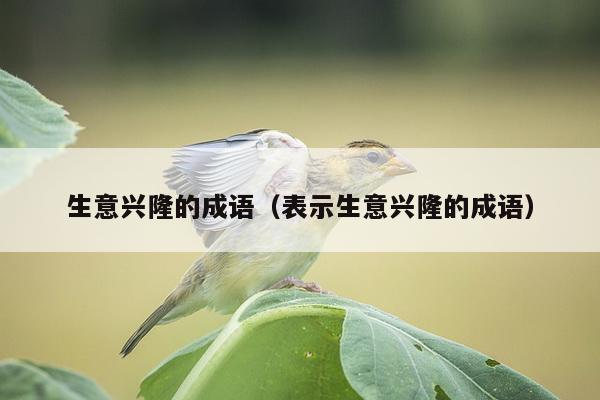 生意兴隆的成语（表示生意兴隆的成语）